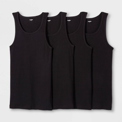 Men's 4pk Ribbed Tank Top - Goodfellow & Co™ Black S