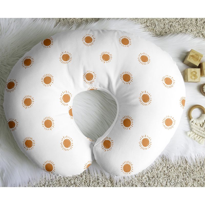 Sweet Jojo Designs Gender Neutral Unisex Support Nursing Pillow Cover (Pillow Not Included) Boho Sun Orange and White, 6 of 8