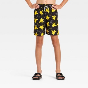 Boys' Pokemon Swim Shorts - Black - 1 of 3