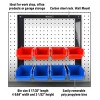 8 Bin Storage Rack Organizer- Wall Mountable Garage Shelving with Removeable Bins for Tools, Hardware, Crafts by Fleming Supply - 3 of 4