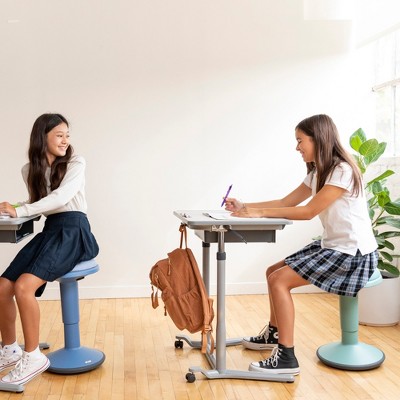 Powder Blue Cushioned Foam Adjustable Wobble Stool