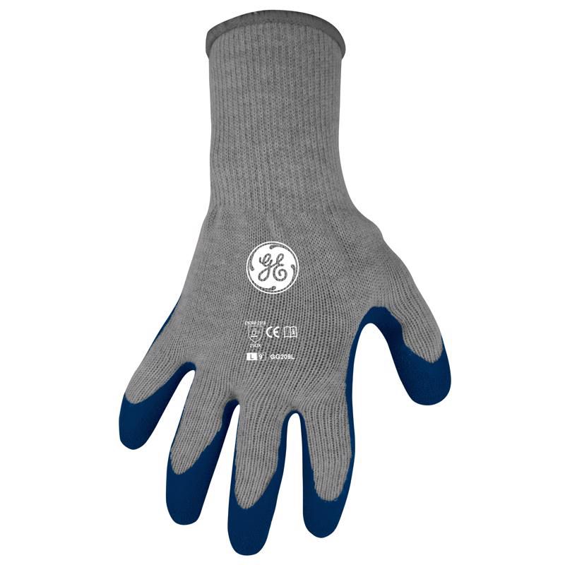 General Electric Unisex Crinkle Dipped Gloves Blue/Gray L 1 pair, 1 of 2