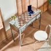 HDZNVF Mirrored Makeup Vanity Desk with Crushed Diamond Inlay, Silver Dressing Table with Flip-Top Mirror, Silver - 2 of 4