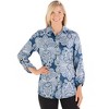 Collections Etc Paisley Print Knit Gold-Toned Button-Front Shirt - 4 of 4