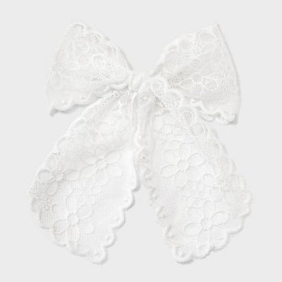 Girls' Lace Bow Barrette - Art Class™ White : Target