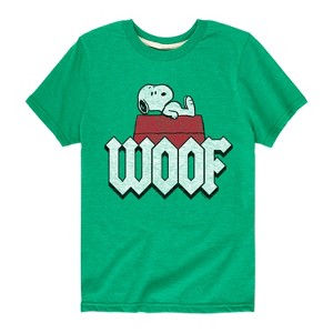 Boys' - Peanuts - Woof Snoopy Short Sleeve Graphic T-Shirt - 1 of 4