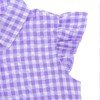 Clearlove Girls Sleeveless Plaid Button Down Shirt Summer Cropped Top with Tie Waist and Ruffled Hem Cute Casual Blouse Purple 120 - 4 of 4