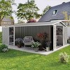 10x14 FT Outdoor Metal Backyard Storage Shed,Weatherproof Steel Garden Tool Shed,Storage Shed with 3 Lockable Doors and 4 Vents-Coolbibila - 3 of 4