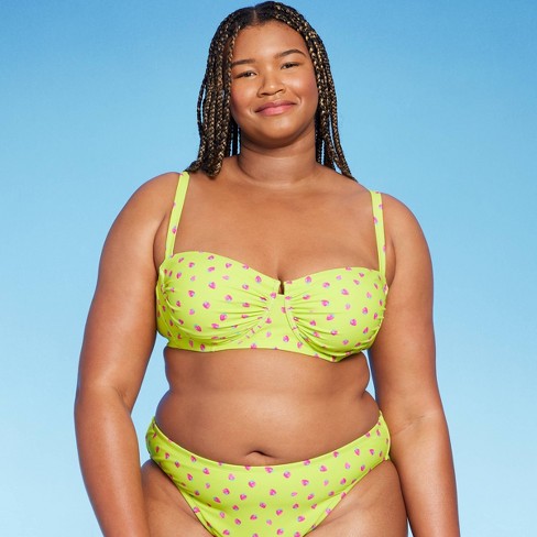 Women's Underwire Bikini Top - Wild Fable™ Green Strawberry Print 14 :  Target