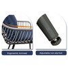 5-Piece Outdoor Wicker Bistro Chairs Set with 2 Armchair, 2 Ottoman, and Glass Coffee Table - 2 of 4