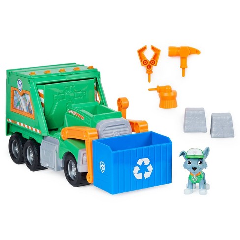 PAW Patrol La patrulla canina: la Superpelícula, camión de reciclaje de  basura de juguete con figura de acción de Rocky de