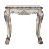28.5" Square End Table with Carved Floral Motifs and Claw Feet, Ideal for Classic Living Rooms - 2 of 4