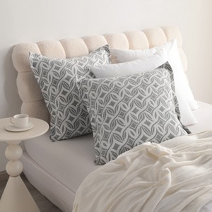 2 Pack Triple-Layer Cotton Pillow Shams, Breathable Thermal Yarn-Dyed Pillowcases, 26x26 Inches - NTBAY - 1 of 4
