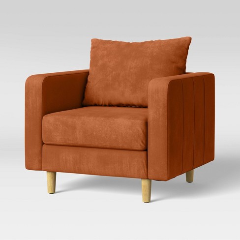 rust coloured accent chair