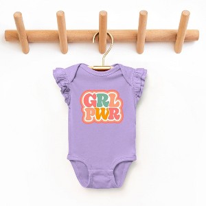 The Juniper Shop Girl Power Retro Baby Flutter Sleeve Bodysuit - 1 of 2
