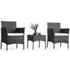 Besiter Patio Furniture Set 3 Pieces, Outdoor Furniture with Glass Table,  Weaving Wicker Rattan Patio Chairs for Garden, Terrace, Porch, Lawns,Black - 3 of 3