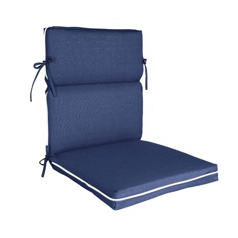 Home Fashions International 21&#34;x22&#34; O&#39;Linen Highback Outdoor One Piece Chair Cushion Navy, 1 of 2