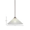 Toltec Lighting Paramount 1 - Light Pendant in  Brushed Nickel with 16" Gold Ice Shade - 2 of 2