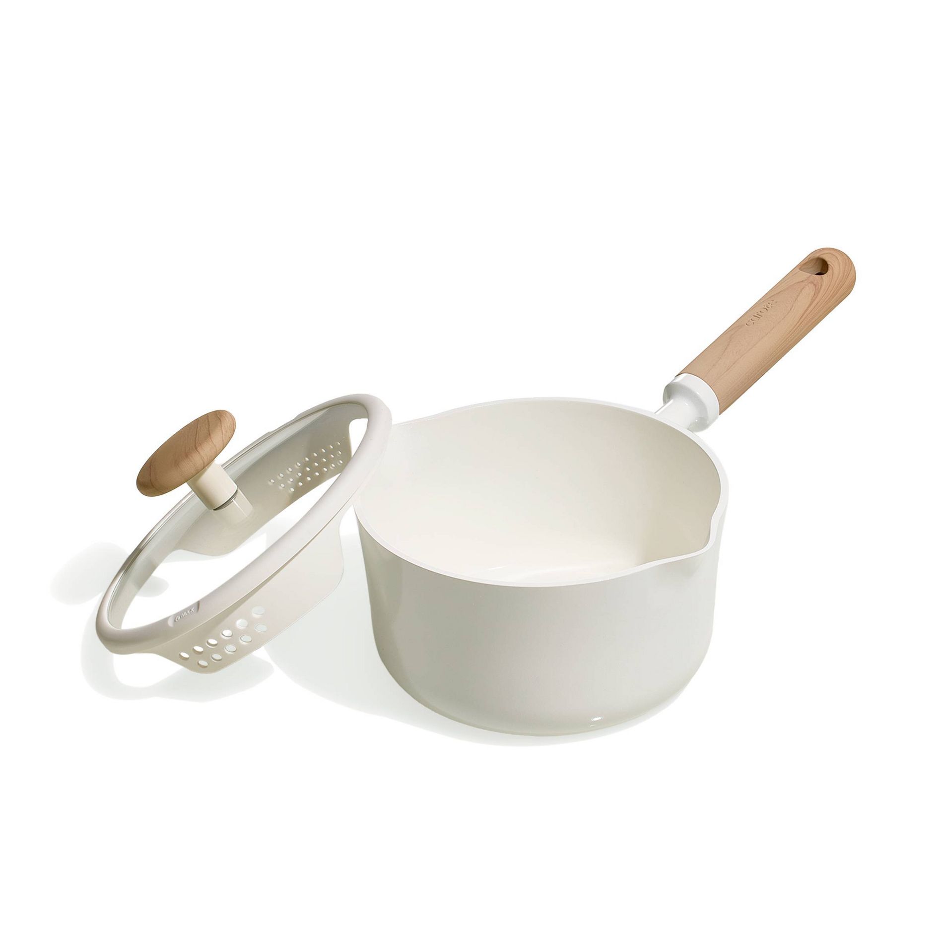 Carote 2qt Ceramic Nonstick Sauce Pan with Lid Cream