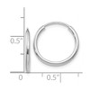 Black Bow Jewelry 1.5mm, 14k White Gold Endless Hoop Earrings, 16mm (5/8 Inch) - 3 of 4