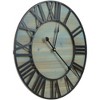 Sorbus 16" Oversized Coastal Style Wooden and Metal Decorative Analog Round Wall Clock - Beautifully decorate any wall space in the household - 4 of 4