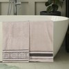 Zero Twist Cotton Solid and Floral Jacquard Bath Sheet Set of 2 by Blue Nile Mills - 2 of 4