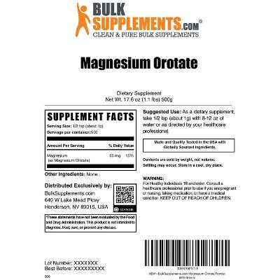 BulkSupplements Magnesium Orotate Powder