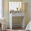 Okak Elegent Vanity Desk with Wide Mirror, Small Vanity Desk with 2 Drawers and Shelf, Compact Vanity for Bedroom, Living Room, Studio - 2 of 4