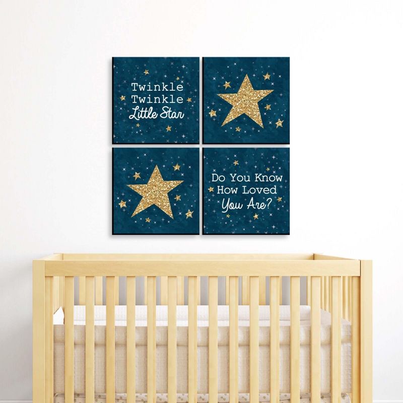 Big Dot of Happiness Twinkle Twinkle Little Star - Kids Room, Nursery & Home Decor - 11 x 11 inches Nursery Wall Art - Set of 4 Prints for baby's room, 2 of 9