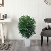 Nearly Natural 3-ft Bamboo Palm Artificial Plant in White Metal Planter - 3 of 4