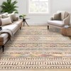 Washable Boho Geometric Rug Non Slip Low Pile Rug Soft Throw Floor Cover Foldable Indoor Carpet for Living Room Bedroom Playroom Nursery - 3 of 4