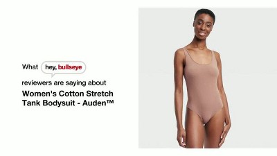 Women's Cotton Stretch Tank Bodysuit - Auden™ Teal Green XL