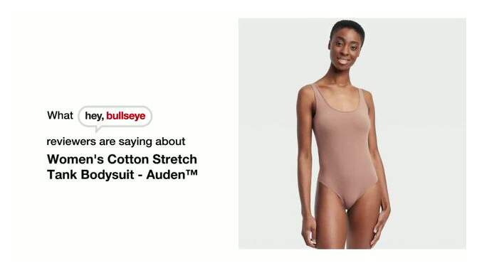Women's Cotton Stretch Tank Bodysuit - Auden™, 2 of 8, play video