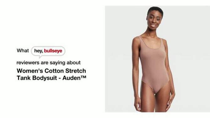 Women's Cotton Stretch Tank Bodysuit - Auden™, 2 of 8, play video