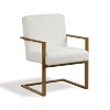 Sanders Accent Chair Cream - Lifestyle Solutions: Upholstered Metal Frame, Living Room Seating, 250lb Capacity - 3 of 4