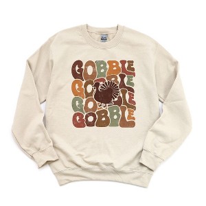 Simply Sage Market Women's Graphic Sweatshirt Gobble Turkey - 1 of 3