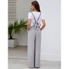 Maternity Adjustable Back Tie Jumpsuit Casual Wide Leg  Pregnancy Romper Overalls - 4 of 4