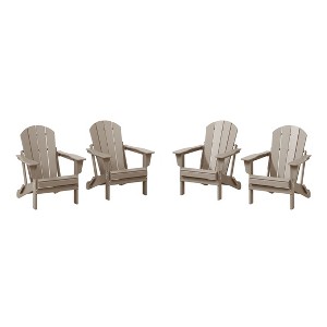 WestinTrends Malibu HDPE Outdoor Patio Folding Adirondack Chair (Set of 4) - 1 of 4