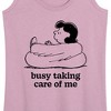 Women's - Peanuts - Busy Taking Care Of Me Graphic Racerback Tank - 2 of 4