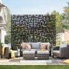 VEVOR Metal Privacy Screen, 47" W x 76" H, Outdoor Privacy Screens 3-Panel, Freestanding Outdoor Divider with Stand, Black - 2 of 4