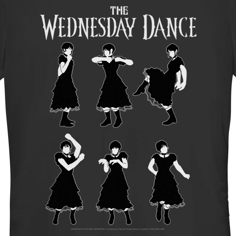 Juniors Womens Wednesday Dance Moves T-Shirt, 2 of 5