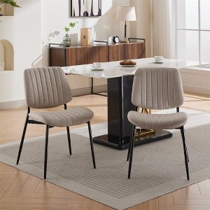 Dining Chairs Set of 2, Mid Century Modern Upholstered Dining Chair with Metal Legs, Upholstered Dining Chairs Set for Home Office Kitchen Dining Room - 1 of 4