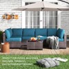 7 Pieces Outdoor Patio Furniture Sets, Rattan Conversation Set with Sectional Sofa, chairs and Coffee Table (Brown & Peacock Blue) - 3 of 4