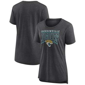 NFL Jacksonville Jaguars Women's Champ Caliber Heather Short Sleeve Scoop Neck Triblend T-Shirt