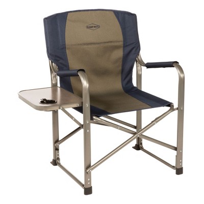 Kamp-Rite CC105 Outdoor Tailgating Camp Durable Folding Director's Chair with Side Table, Cup Holder, and Padded Seat