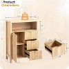 VINGLI Fluted Bathroom Floor Storage Cabinet with Fluted Door 3 Drawers,Modern Short Bathroom Storage Cabinet, Natural Oak Color - 2 of 4