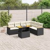 vidaXL Garden Sofa Set Black with Cream White Cushions - 2 of 4