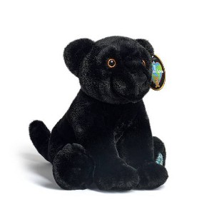 FAO Schwarz 10" Planet Love Recycled Bottle Black Panther Toy Plush - 1 of 4