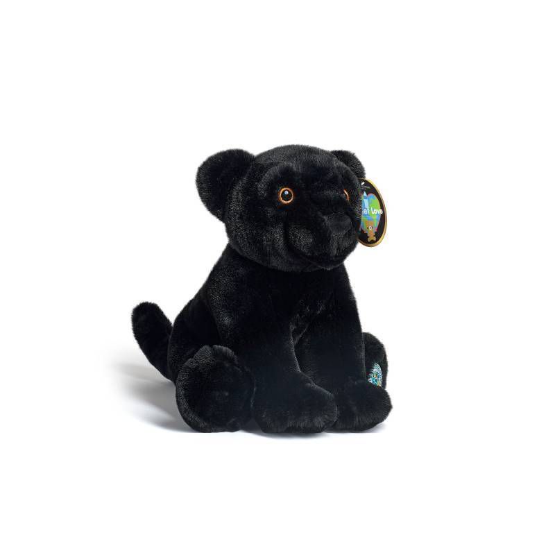 FAO Schwarz 10&#34; Planet Love Recycled Bottle Black Panther Toy Plush, 1 of 11