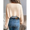Clearlove Women's Open Front Knit Crop Cardigan Bolero Sweater Long Sleeve Shrug for Dress - 4 of 4
